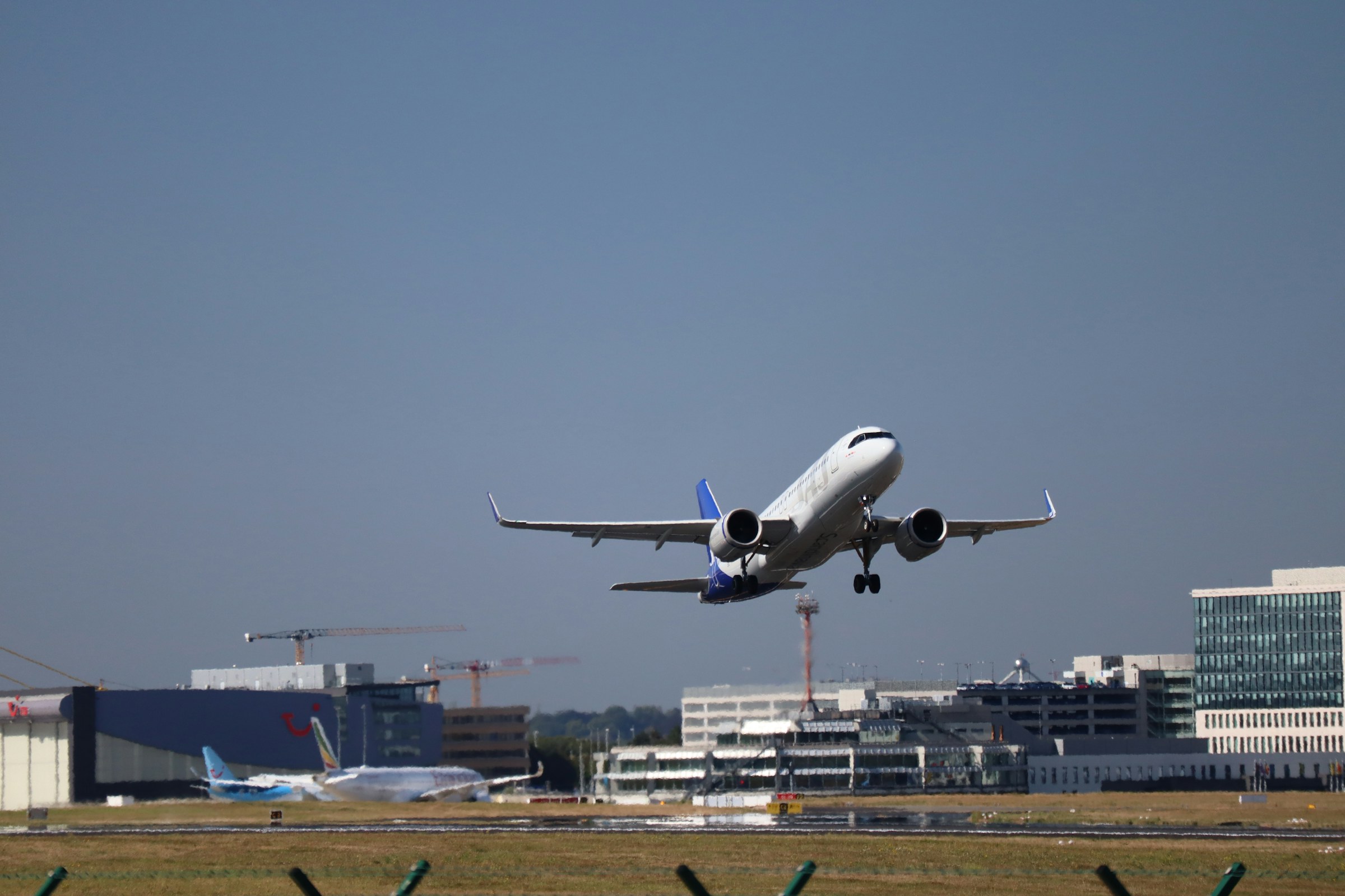 Commercial airliner at takeoff