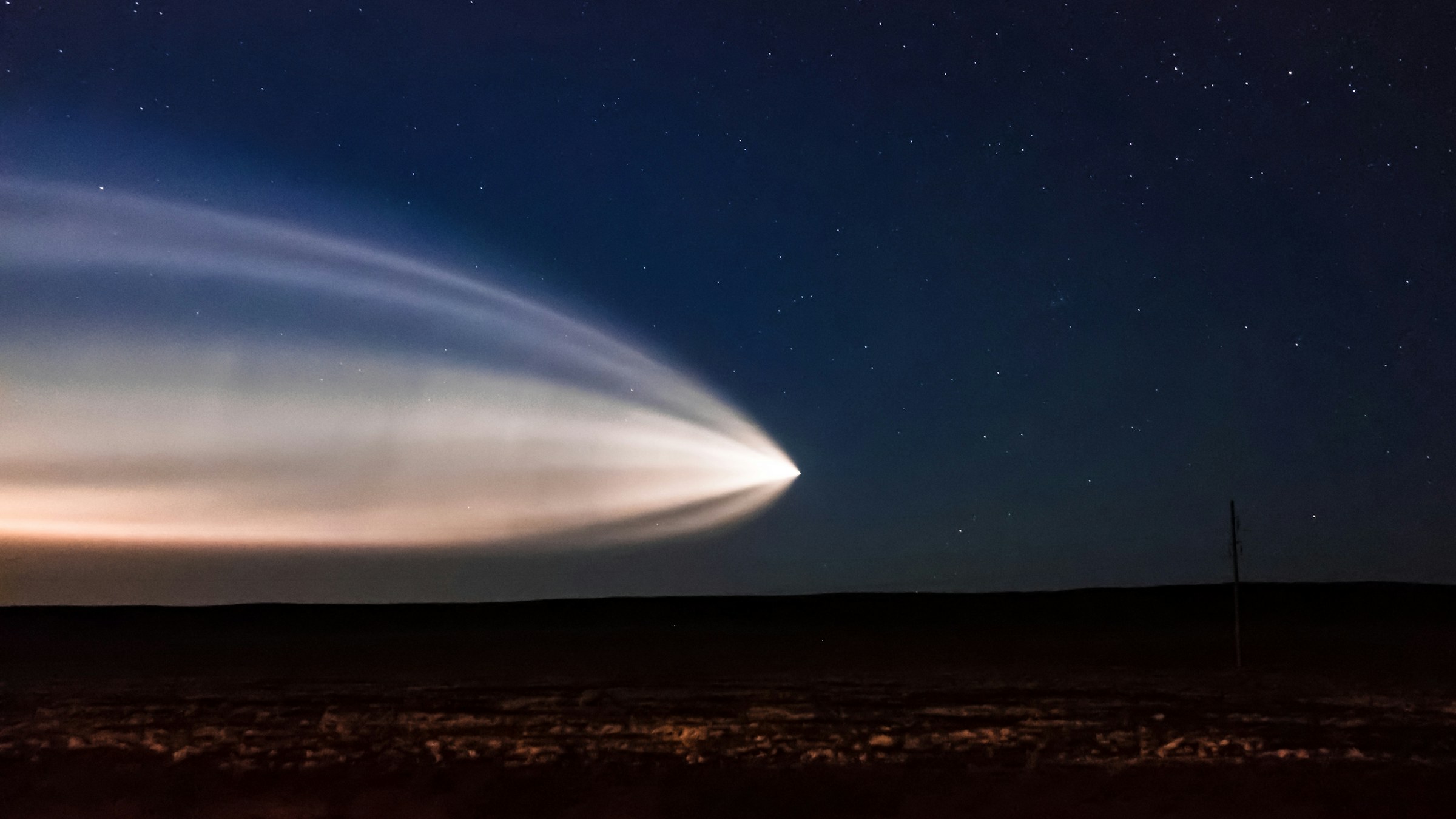 Night rocket launch